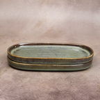 Sage Green - Oval Cocktail Plate