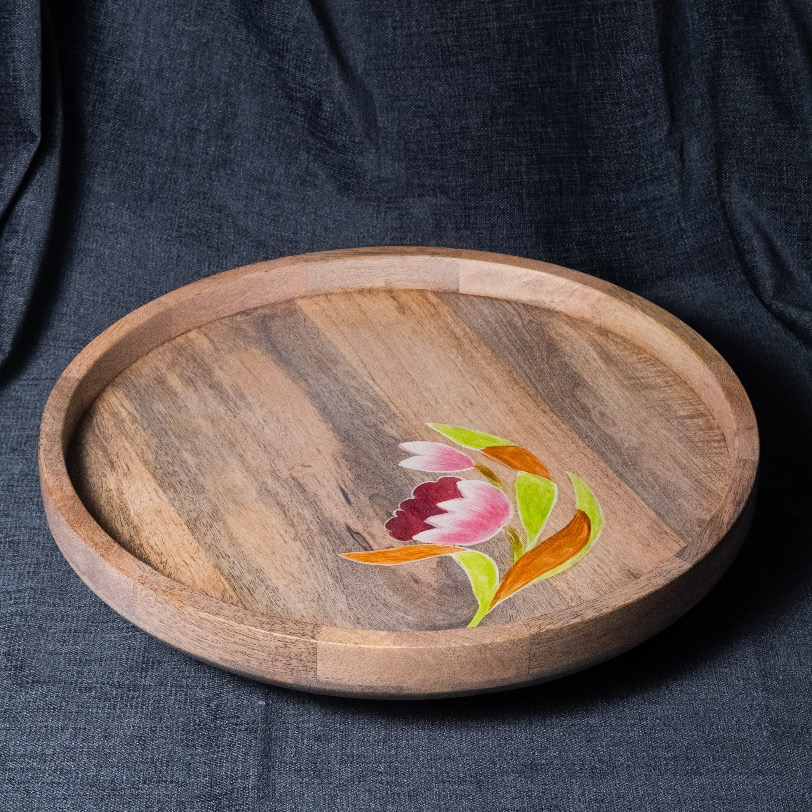 Lotus - Wooden Lazy Susan Platter